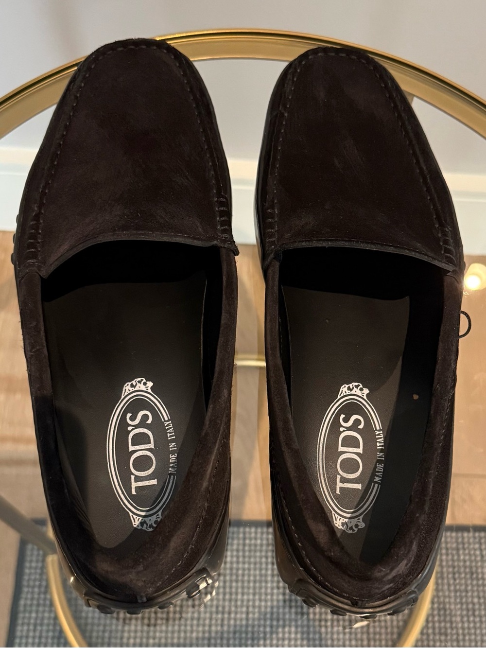 Tod's Black Suede Driving Loafers